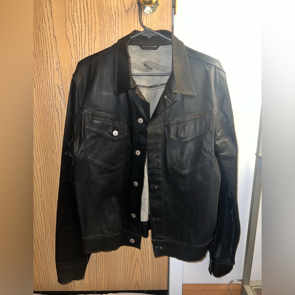 Nudie Conny Denim Jacket - Waxed Black - Size Large